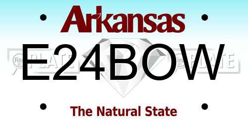 E24BOW Arkansas License Plate