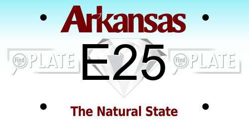 E25 Arkansas License Plate
