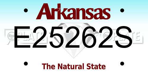 E25262S Arkansas License Plate