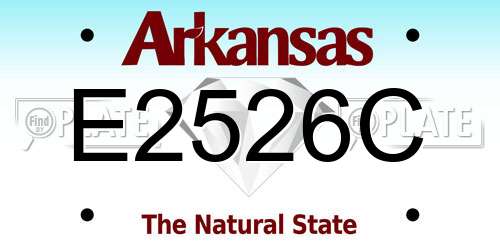 E2526C Arkansas License Plate