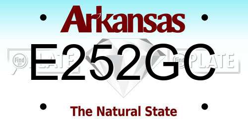 E252GC Arkansas License Plate