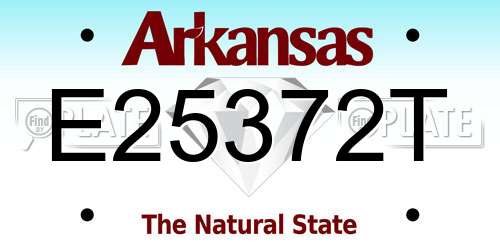 E25372T Arkansas License Plate