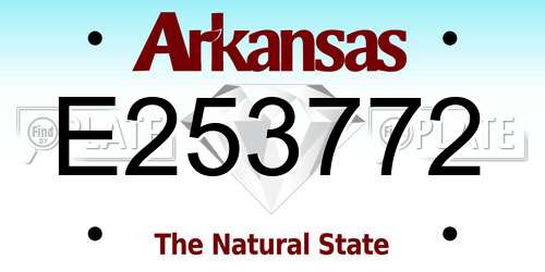 E253772 Arkansas License Plate