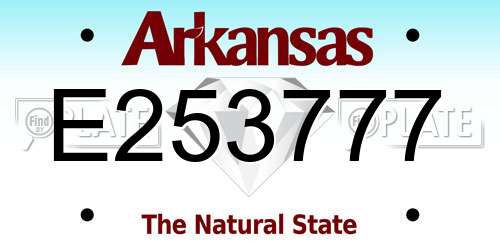 E253777 Arkansas License Plate