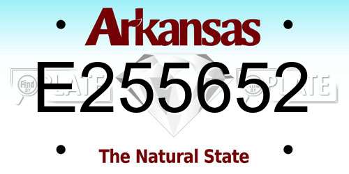 E255652 Arkansas License Plate