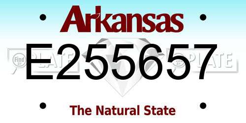 E255657 Arkansas License Plate
