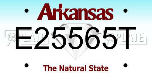 E25565T Arkansas License Plate