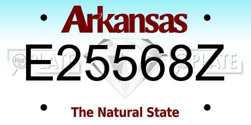 E25568Z Arkansas License Plate