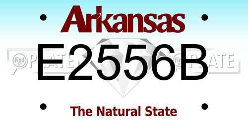 E2556B Arkansas License Plate