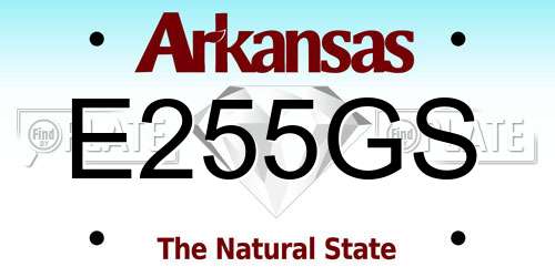 E255GS Arkansas License Plate
