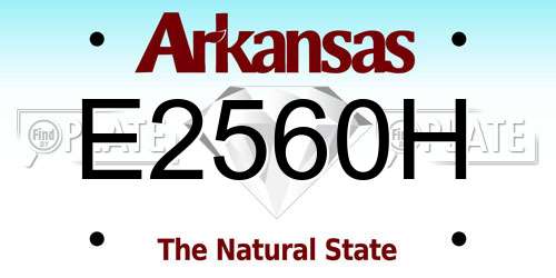 E2560H Arkansas License Plate