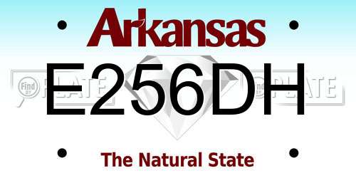 E256DH Arkansas License Plate