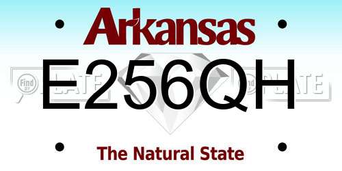 E256QH Arkansas License Plate