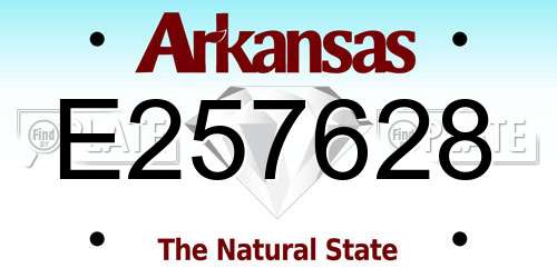 E257628 Arkansas License Plate