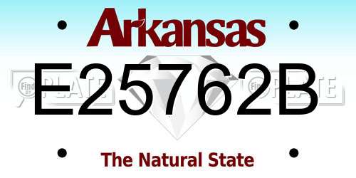 E25762B Arkansas License Plate