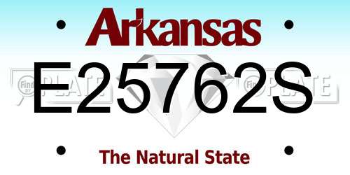 E25762S Arkansas License Plate