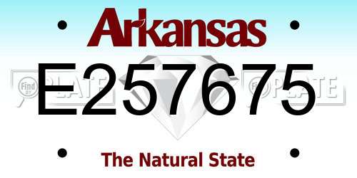 E257675 Arkansas License Plate