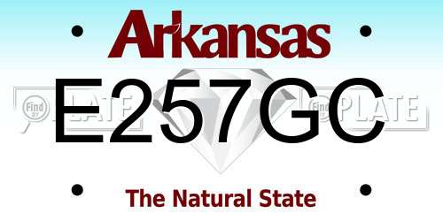 E257GC Arkansas License Plate