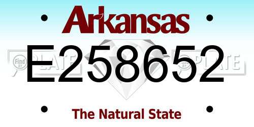 E258652 Arkansas License Plate
