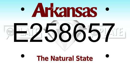 E258657 Arkansas License Plate