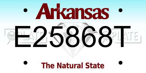E25868T Arkansas License Plate