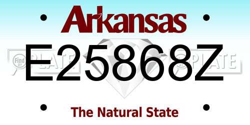 E25868Z Arkansas License Plate