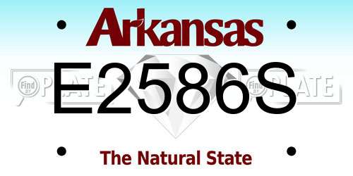 E2586S Arkansas License Plate