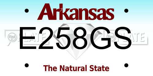 E258GS Arkansas License Plate