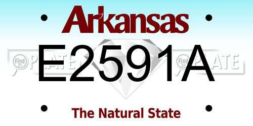 E2591A Arkansas License Plate