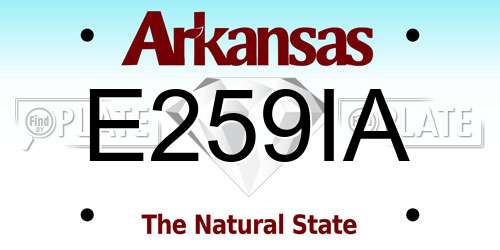 E259IA Arkansas License Plate