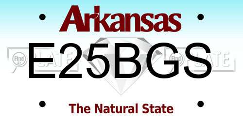 E25BGS Arkansas License Plate