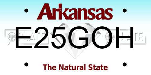 E25GOH Arkansas License Plate