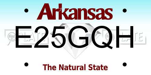 E25GQH Arkansas License Plate