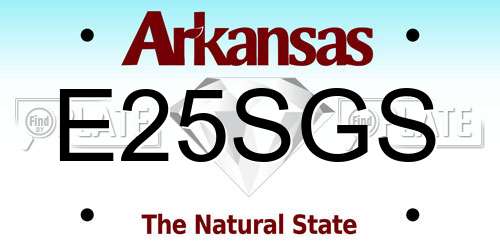 E25SGS Arkansas License Plate