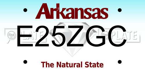 E25ZGC Arkansas License Plate