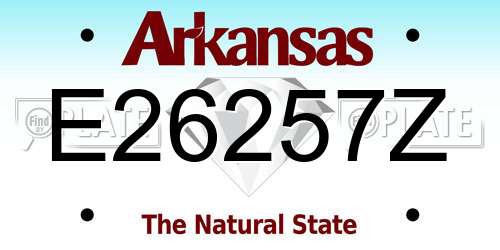 E26257Z Arkansas License Plate
