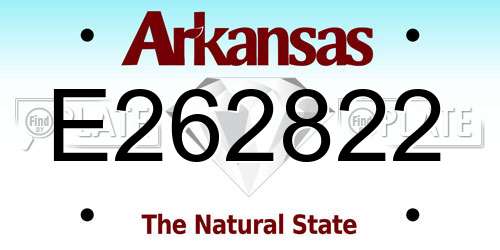 E262822 Arkansas License Plate