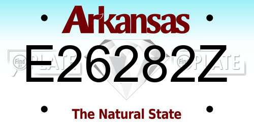 E26282Z Arkansas License Plate