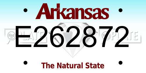 E262872 Arkansas License Plate