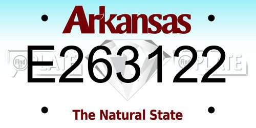 E263122 Arkansas License Plate