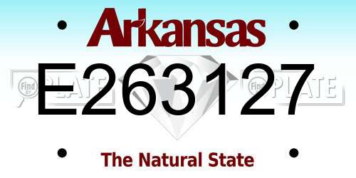 E263127 Arkansas License Plate