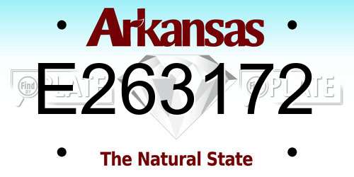 E263172 Arkansas License Plate