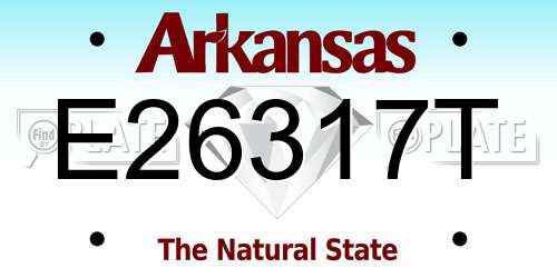 E26317T Arkansas License Plate