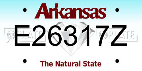 E26317Z Arkansas License Plate