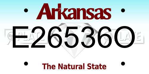 E26536O Arkansas License Plate