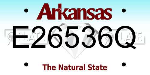 E26536Q Arkansas License Plate