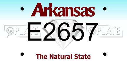 E2657 Arkansas License Plate