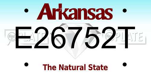 E26752T Arkansas License Plate