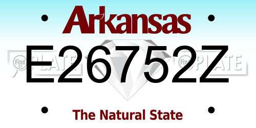 E26752Z Arkansas License Plate