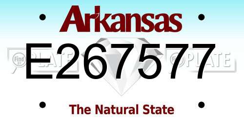 E267577 Arkansas License Plate